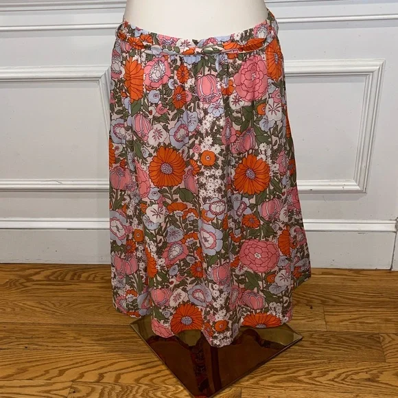 Talbots Climbing Floral Button Front Voile Skirt - Picture 10 of 10